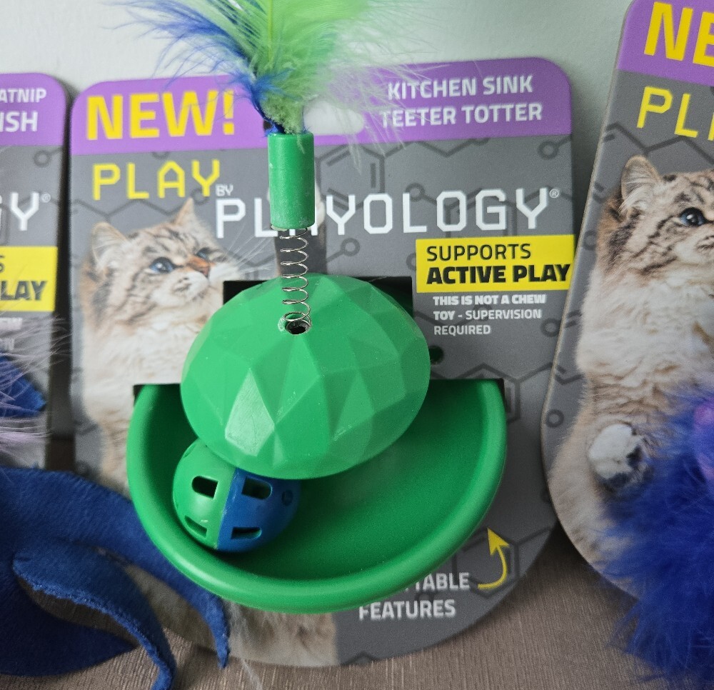 Playology Cat Toy Bundle (3‑Pack) – Catnip Betta Fish + Teeter Totter, New - Picture 5 of 7